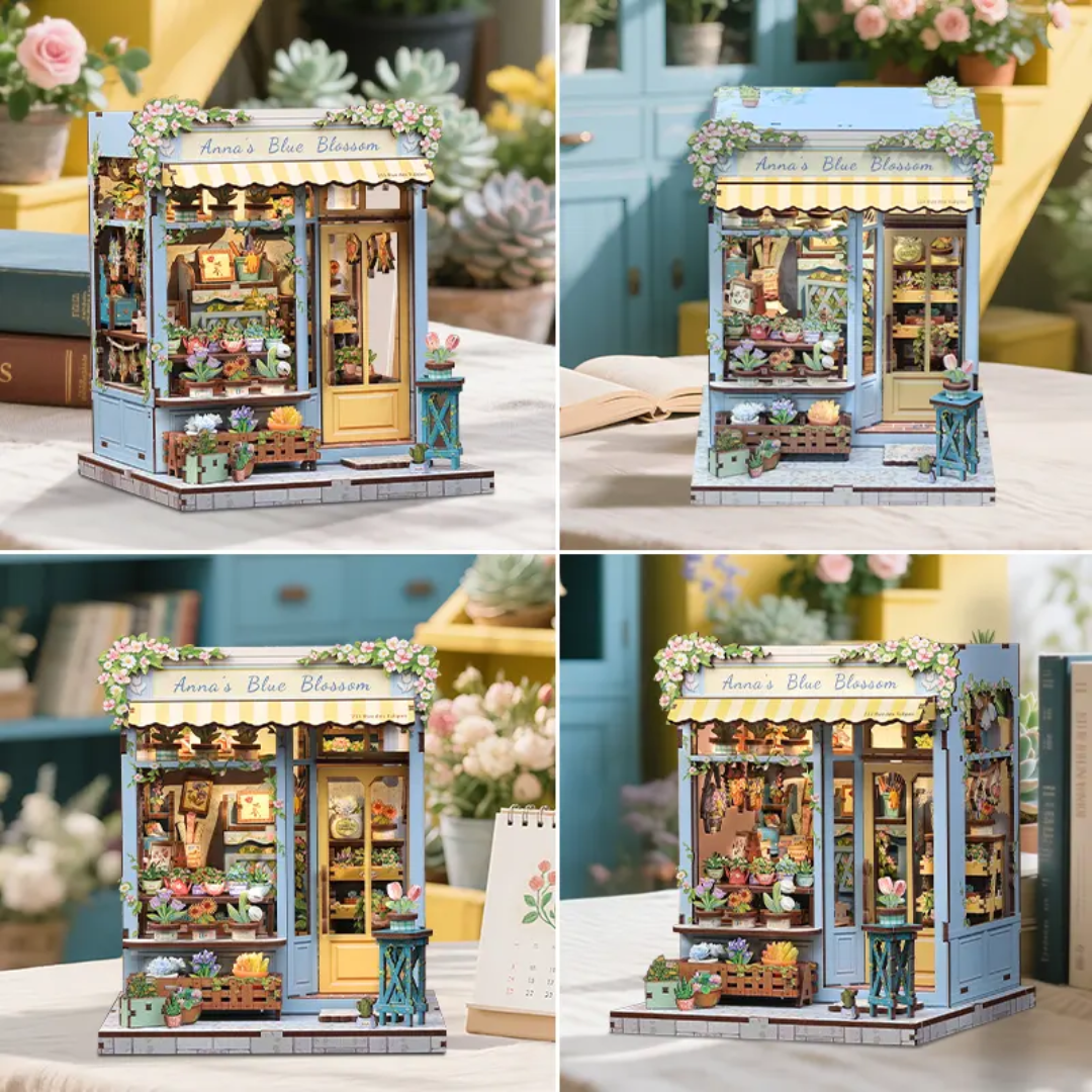 Anna‘s Blue Blossom 255 Pieces DIY Miniature Kit Dollhouse