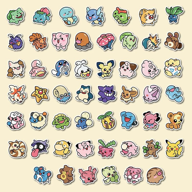 PS2 Set of 53 Cute Pokémon Sticker Pack