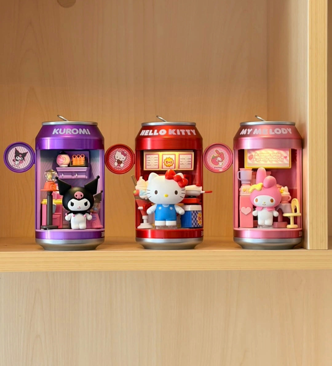 Pre - Order Sanrio Soda Can Tin Mini Rooms Light Blind Box