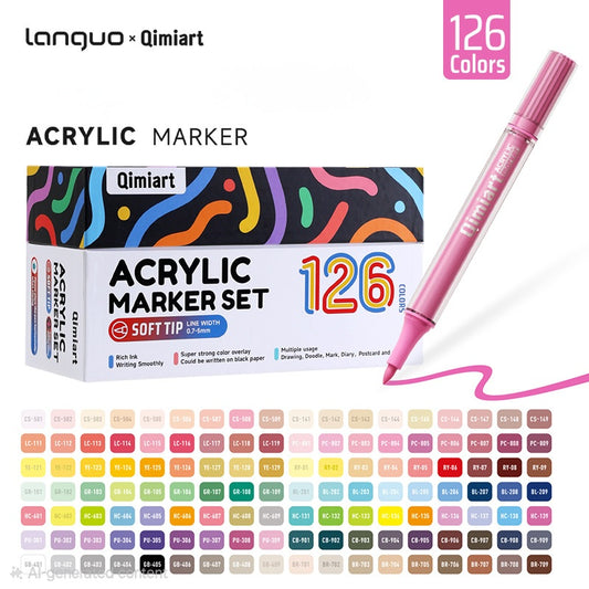 Color Chaos Acrylic Marker Set – 126 Colors 🌈✨