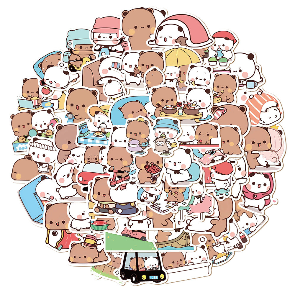 PS10 Set of 50 Dudu & Bubu Cute Couple Sticker Pack