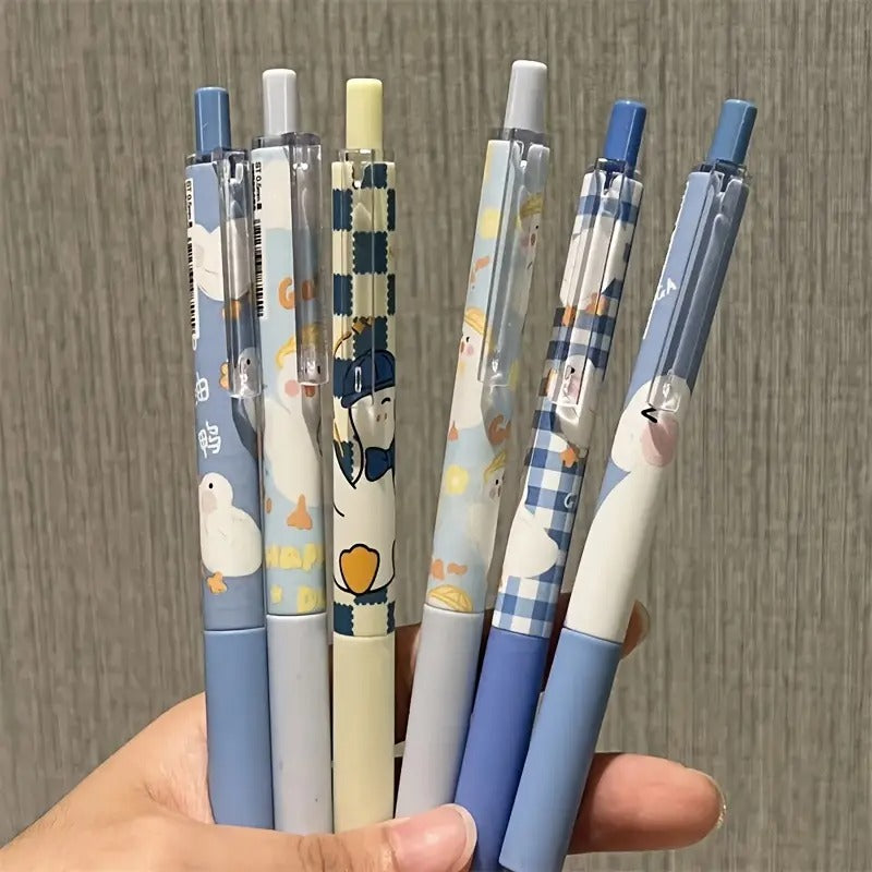 Cute Duck 6 Pens Set