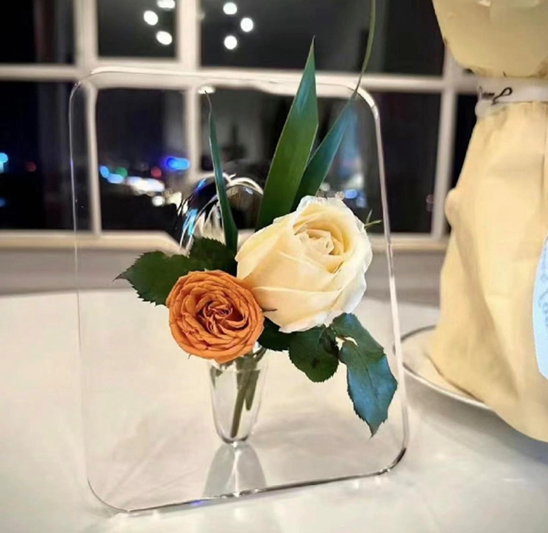 Floating Florals Flowers Frame Vase