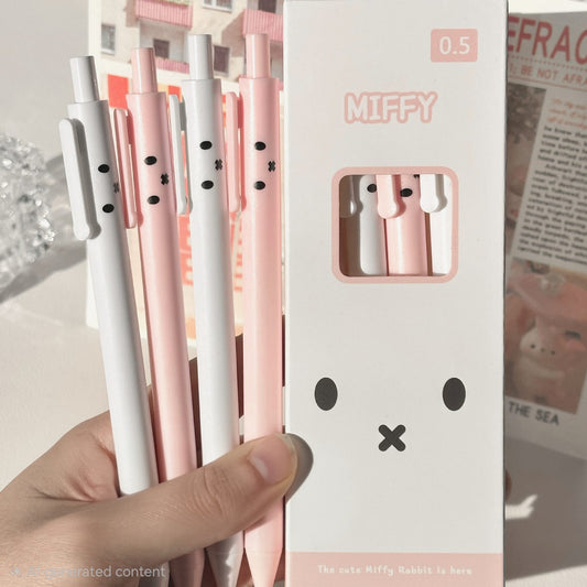 Miffy 0.5mm Pastel 4 Gel Pens Set – Pink & White