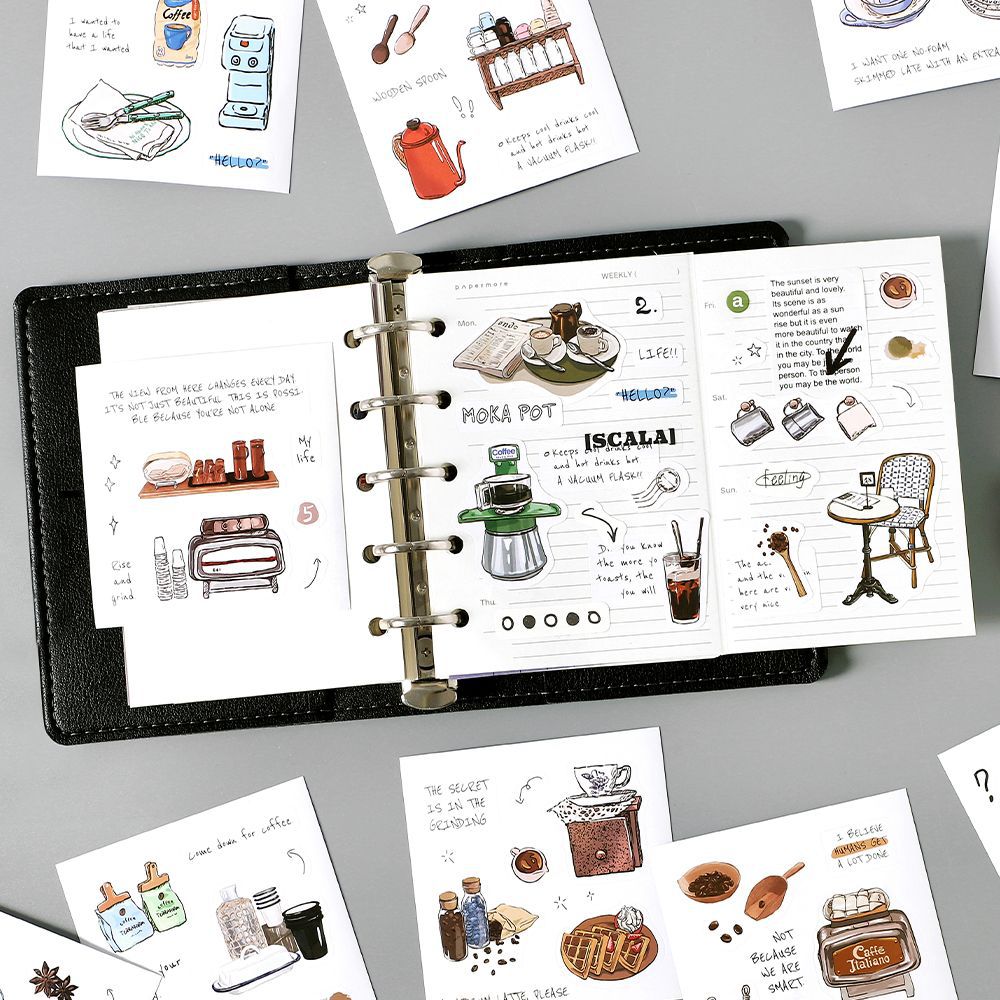 Cozy Café Journaling Stickers Book ☕️