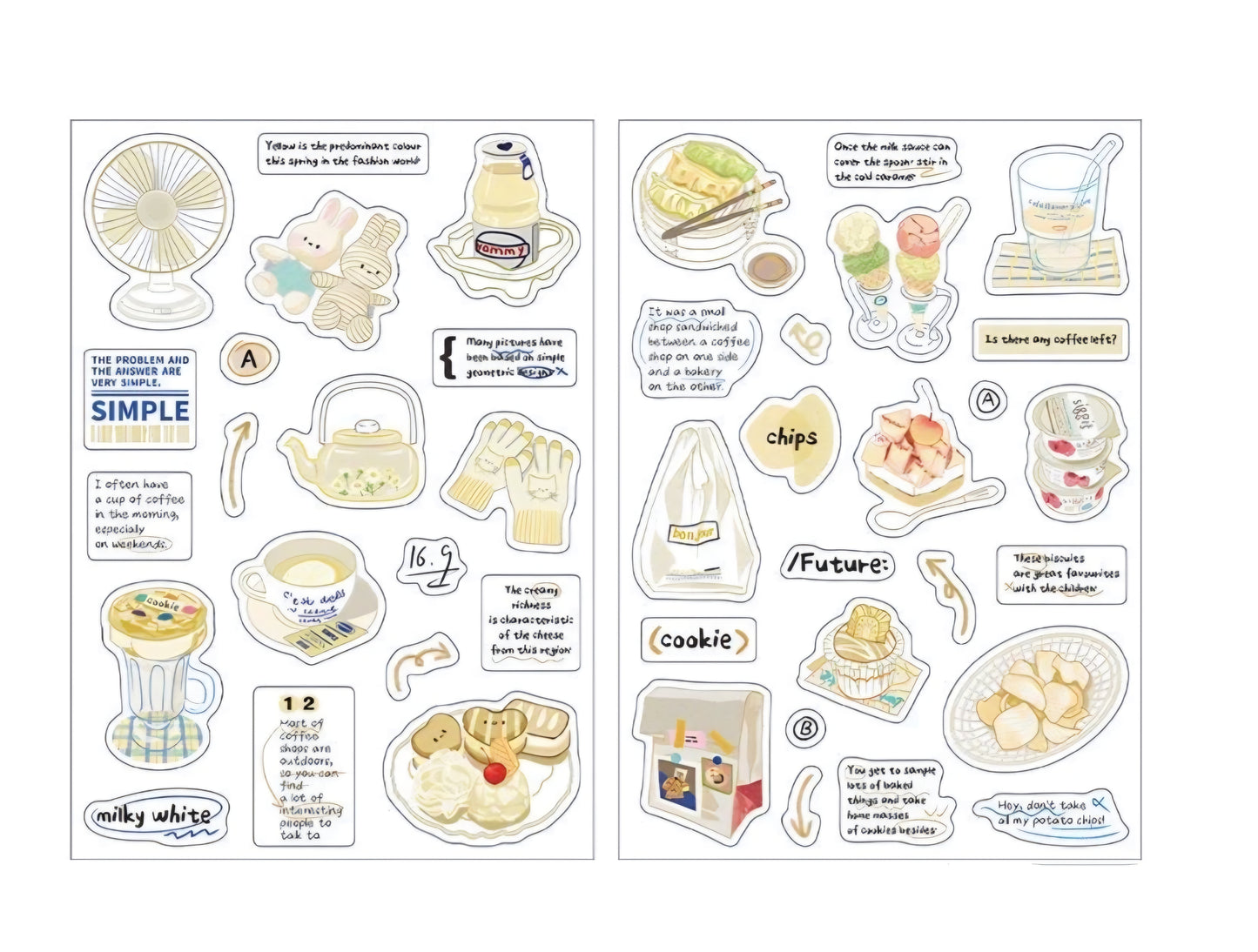🌈 Papermore Set of 2 Aesthetic Sticker Sheets Set ✨📒🍰