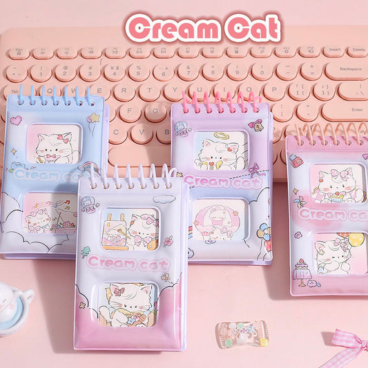Cream Cat Mini Spiral Diary