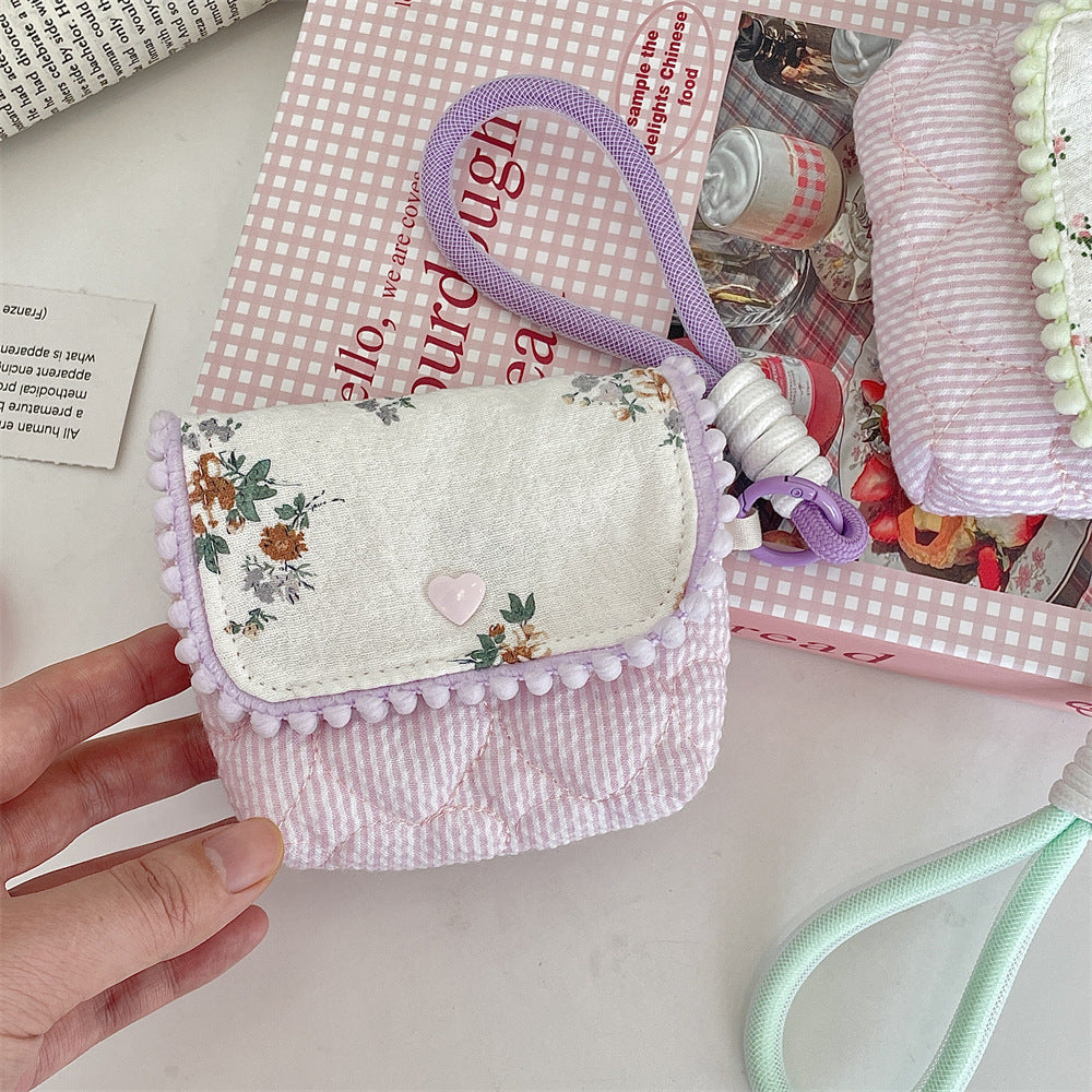 Pastel Cottage Mini Pouch with Lanyard 🌸🎀
