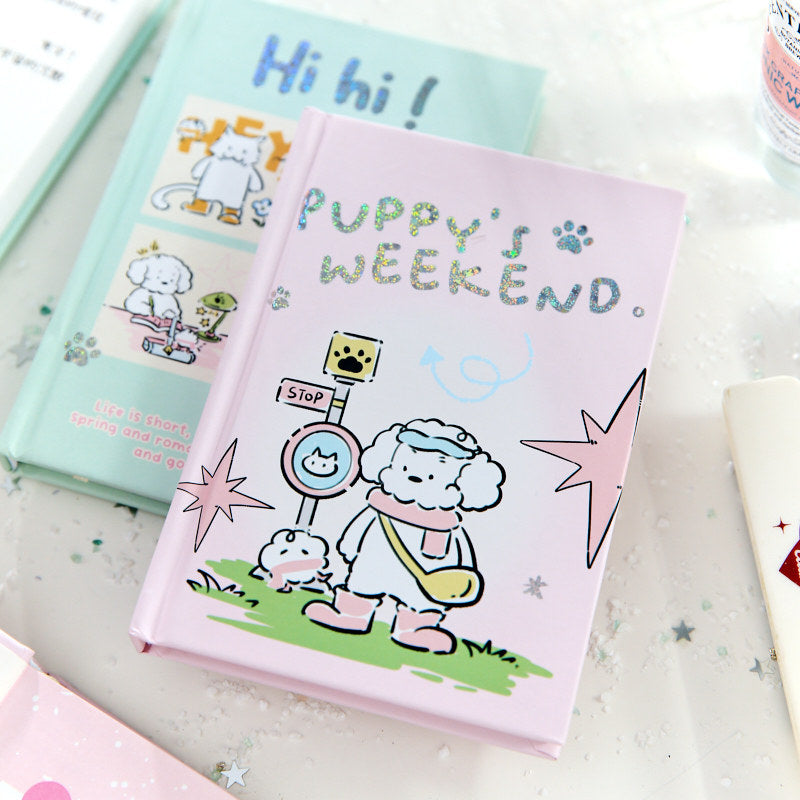 Kawaii Puppy & Cat Hardcover Notebook – Cute Aesthetic Journal