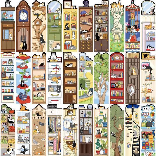 Set of 30 🐱 Cat Library Bookmarks