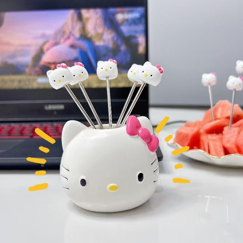 🍓 Hello Kitty Fruit Fork Set (10pcs)