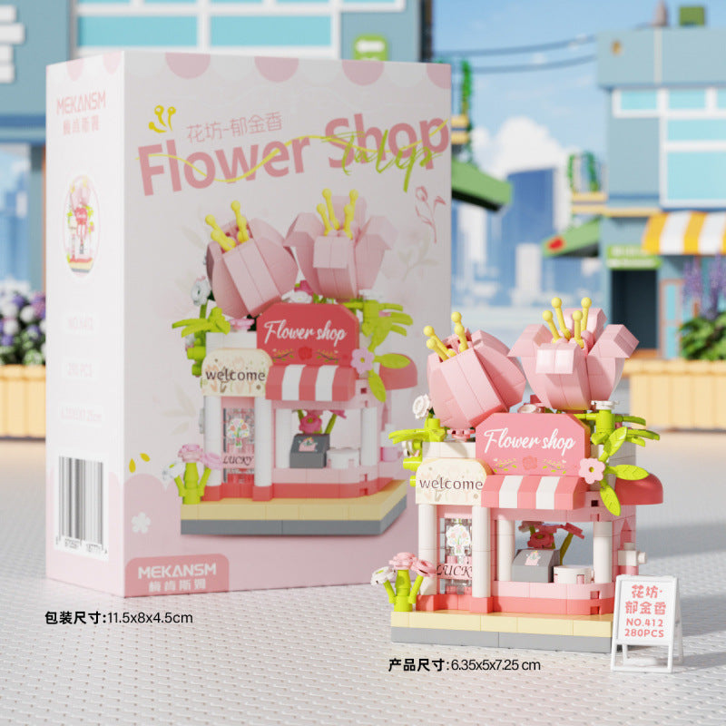 Mini Flower Shop DIY Building Blocks  🌸🏪🧩