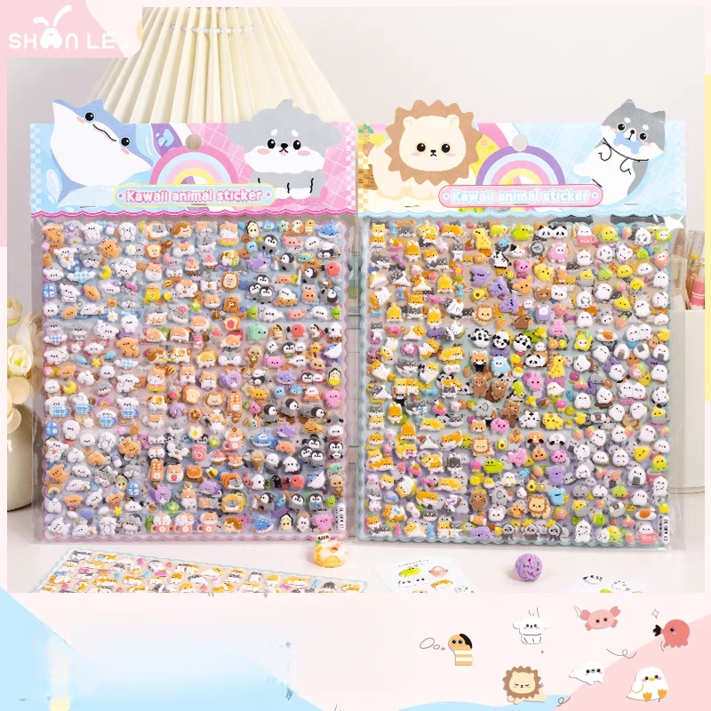 Cute Animal Puffy Jumbo Sticker Sheet