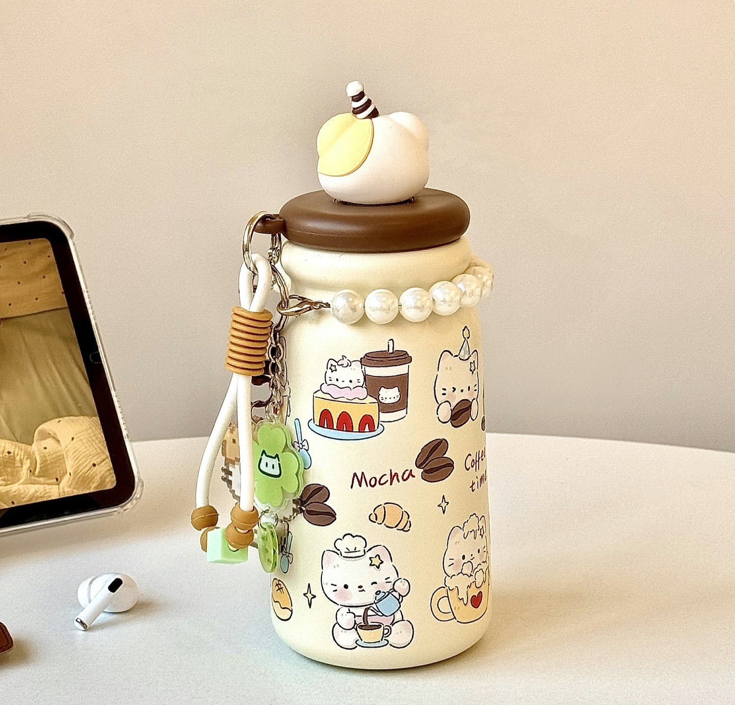 🎀 Kitty Café Companion Thermos Sipper Tumbler