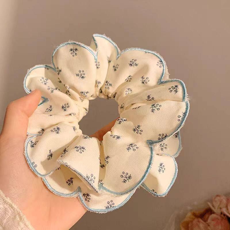 Blue Meadow Ruffle Scrunchie