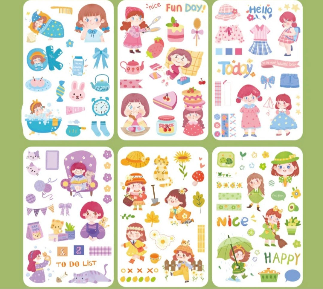 September Kawaii 6 Sticker Sheets