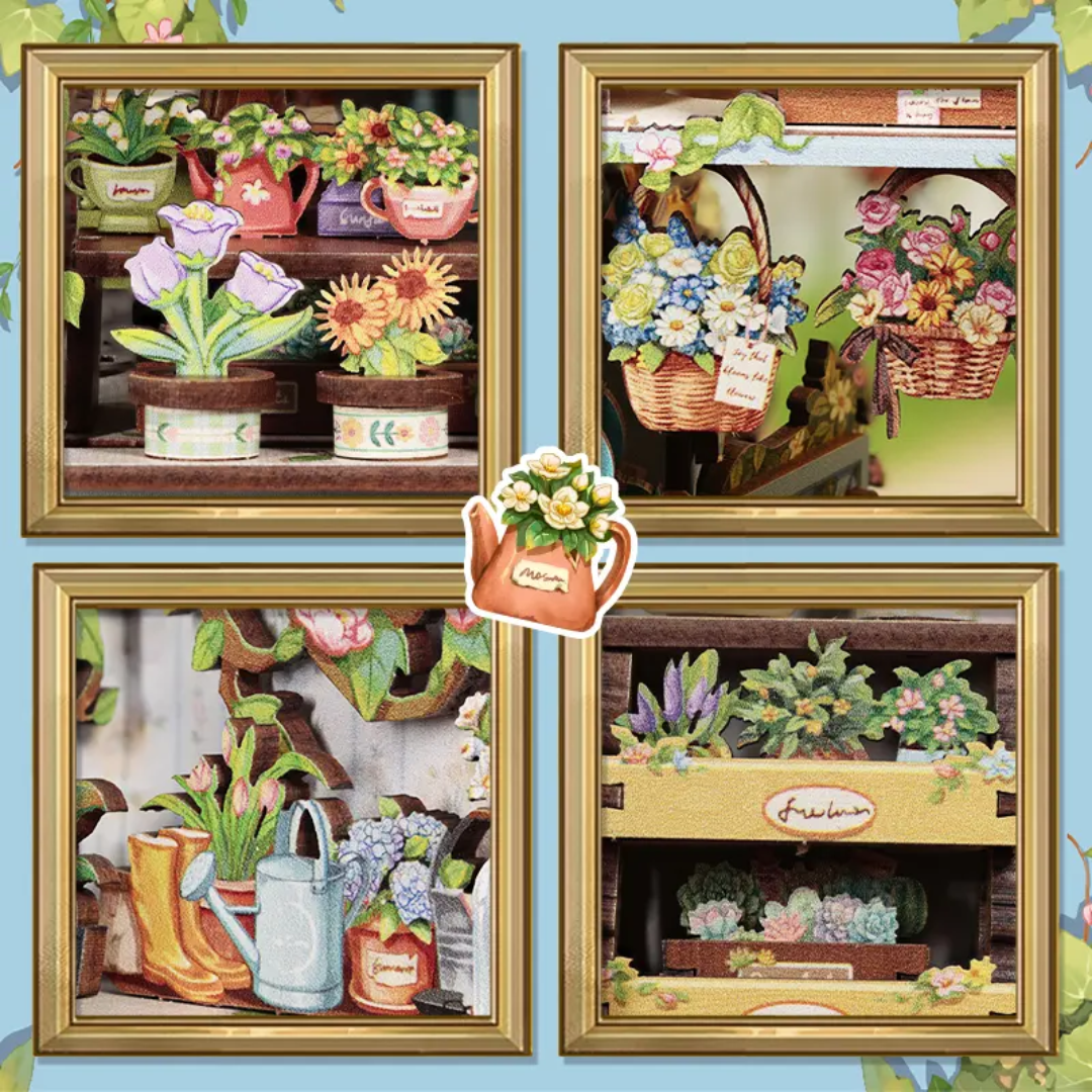 Anna‘s Blue Blossom 255 Pieces DIY Miniature Kit Dollhouse