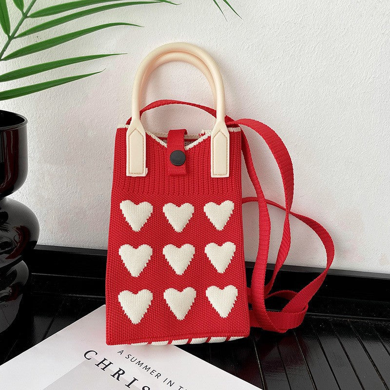 Korean Knit Mobile Sling Bag