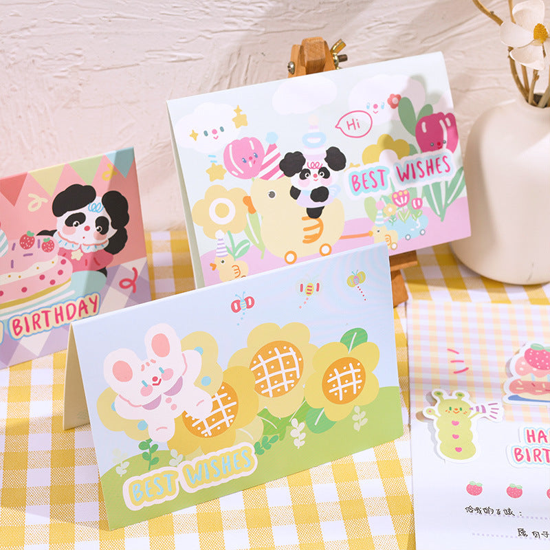 Kawaii 3D Pop-Up Wishes Greeting Card