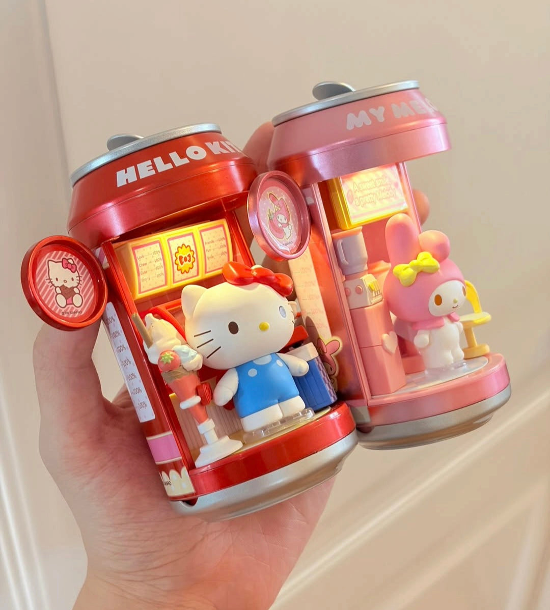 Pre - Order Sanrio Soda Can Tin Mini Rooms Light Blind Box