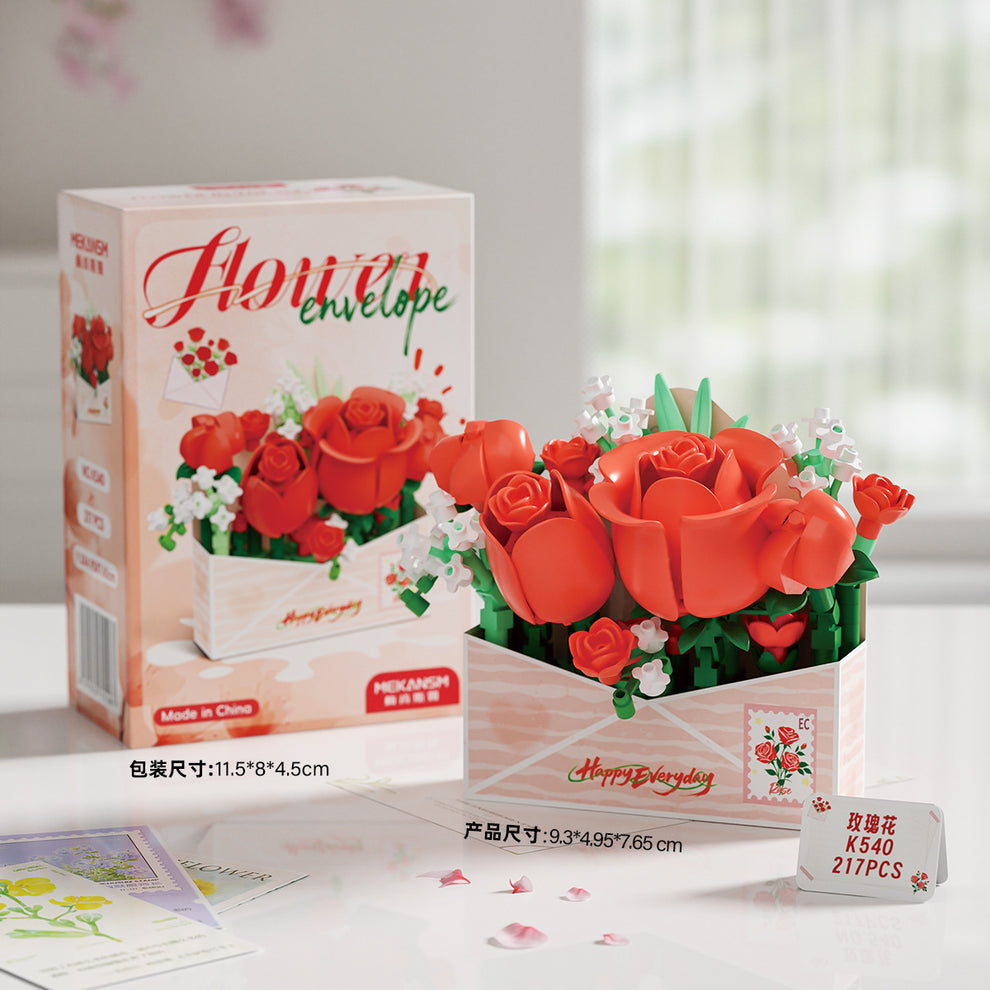 Mini Flower Envelope Building Block Set – Cute DIY Floral Bouquet – The ...