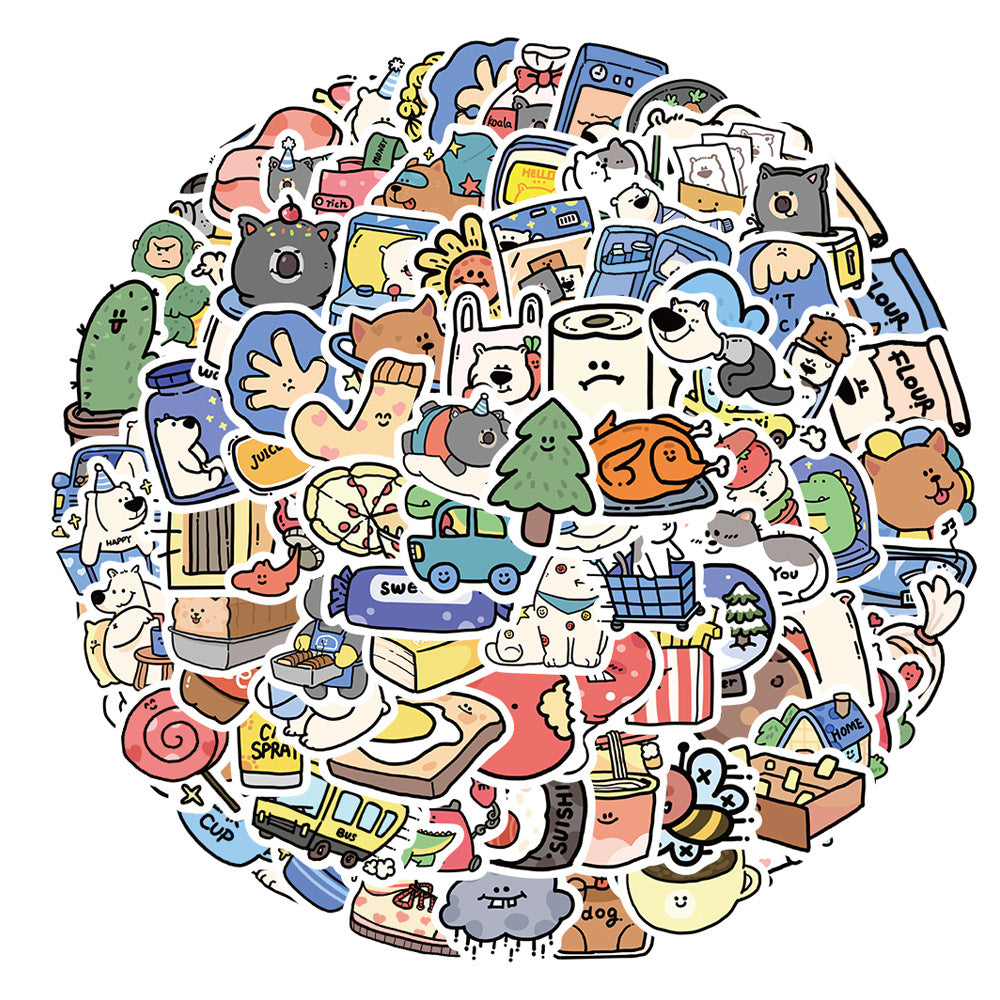 PS5 Set of 100 Kawaii Cozy Bear & Animal Sticker Pack
