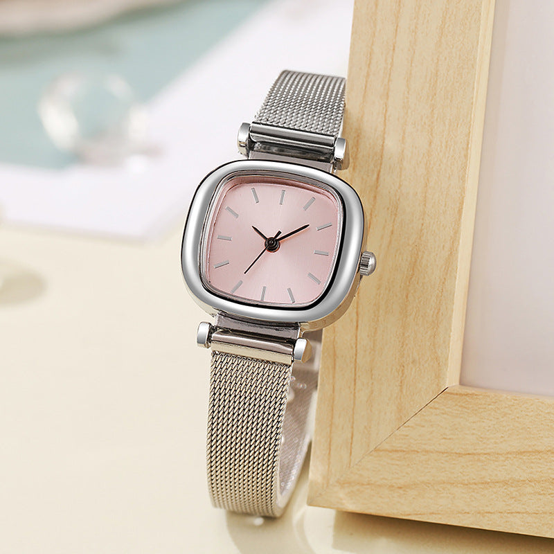 Vintage Minimal Square Dial Mesh Strap Watch ⌚✨💎
