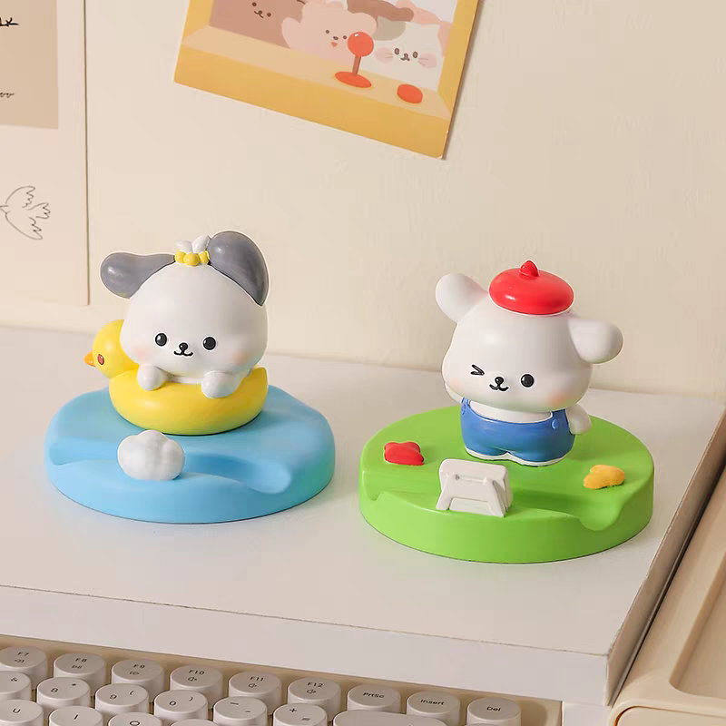 Painter Puppy and Duck Phone Stand Holder