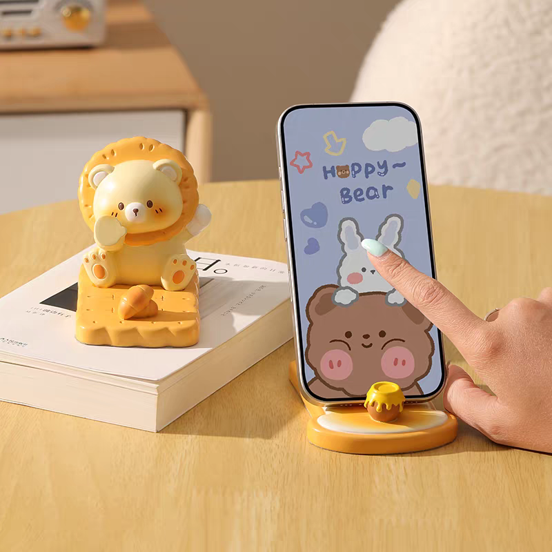Kawaii Cute Snack Time Bear Phone Stand Holder