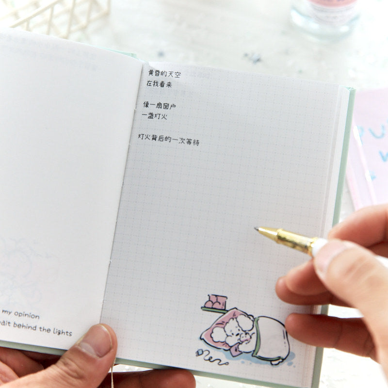 Kawaii Puppy & Cat Hardcover Notebook – Cute Aesthetic Journal