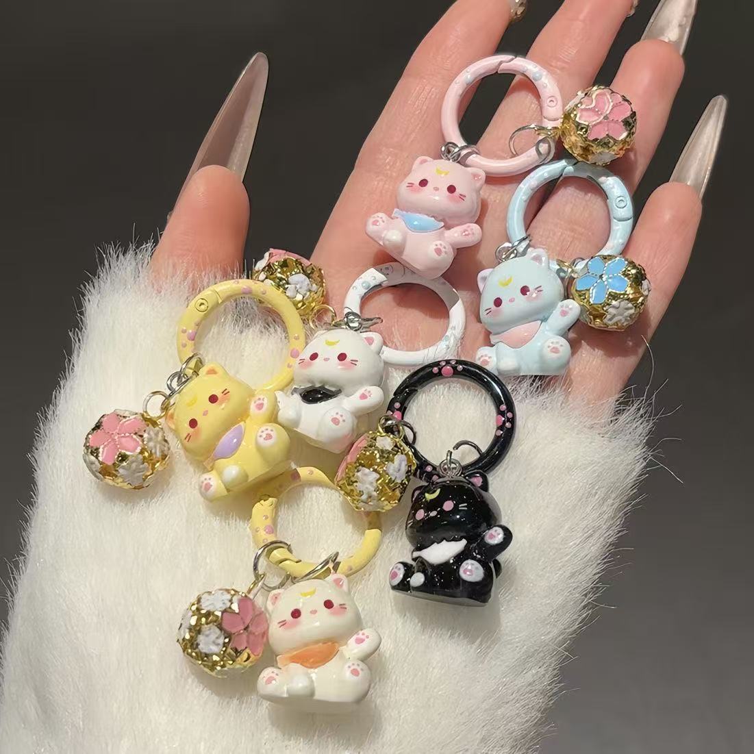 Cute Cat Bag Keychain Keycharm with Bell