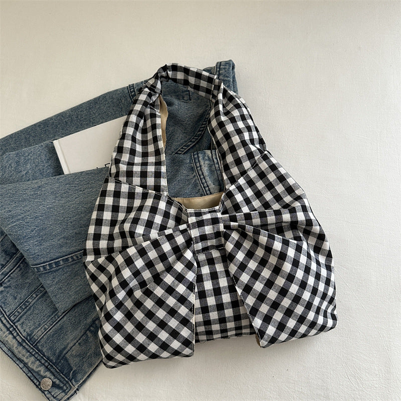 🎀 Gingham Bow Tote Bag 🖤❤️