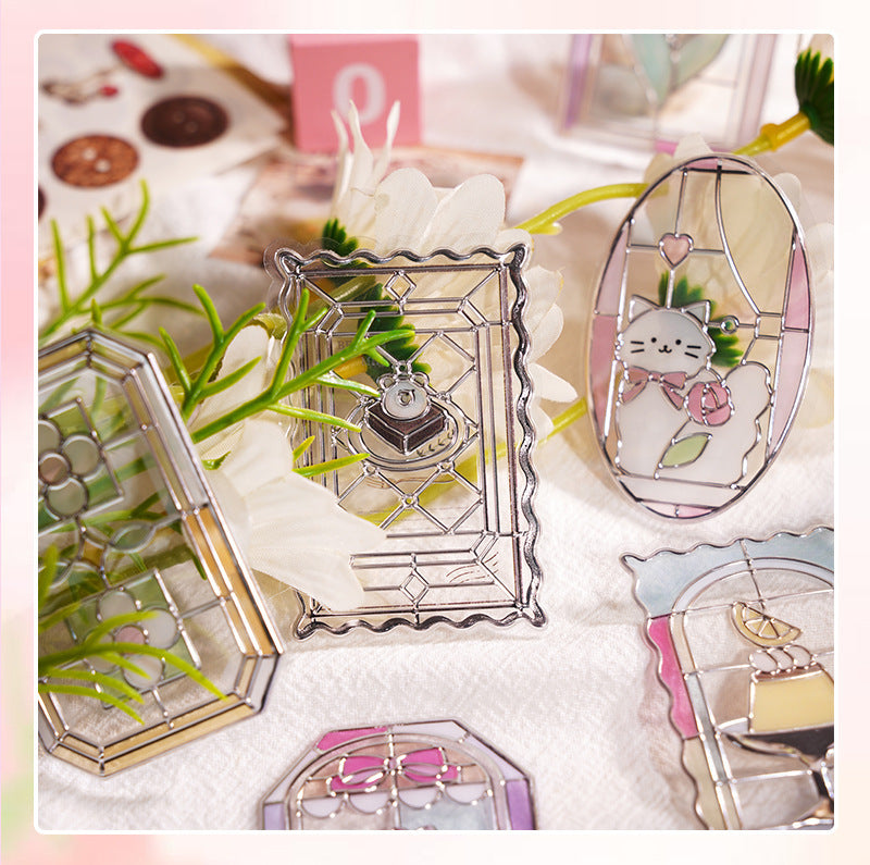 Premium Viral Stained Glass Parlor Clear Stained Stickers