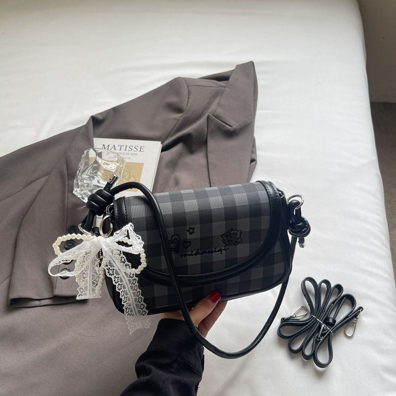 Coquette Checkered Mini Shoulder Bag 🎀👜✨