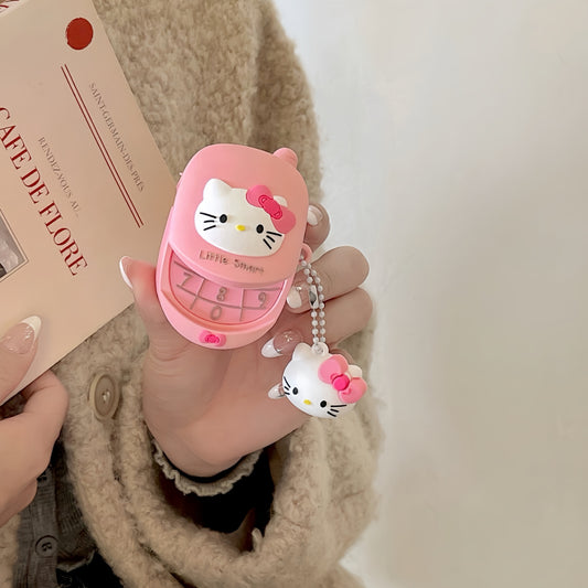 Hello Kitty Retro Flip Apple Airpods Case with Charm