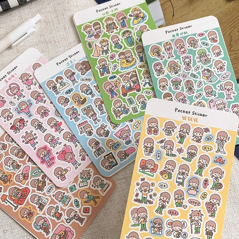 Daily Doodles – Mini Character Pocket Stickers Sheets