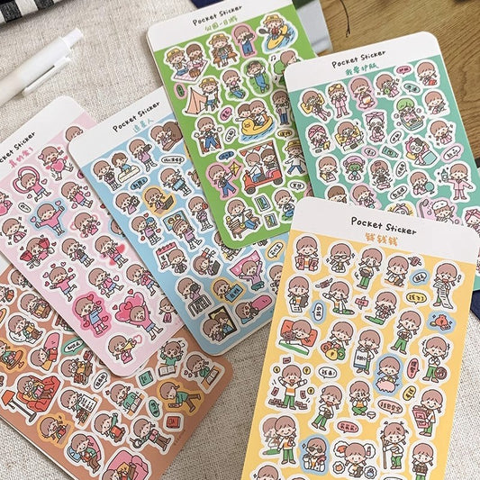 Daily Doodles – Mini Character Pocket Stickers Sheets