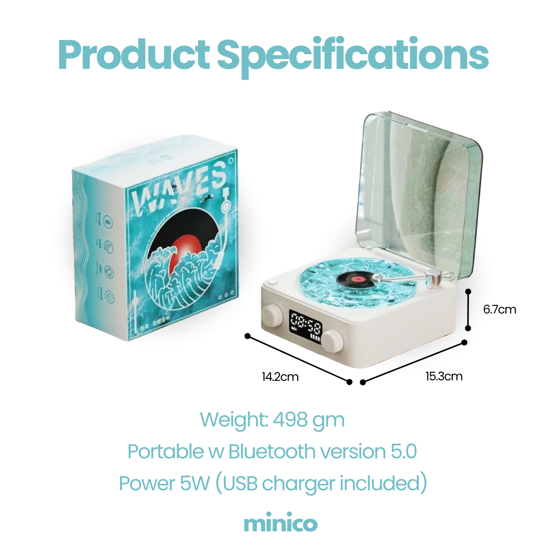 Retro Waves Vinyl Bluetooth Speaker Wireless