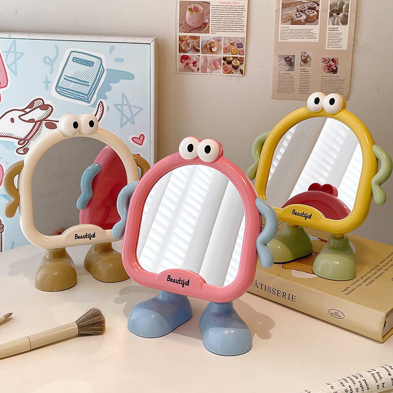 Cute Cartoon Standing Table Makeup Mirror 👀🎀