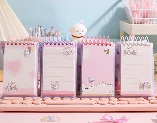 Cream Cat Mini Spiral Diary Notepad