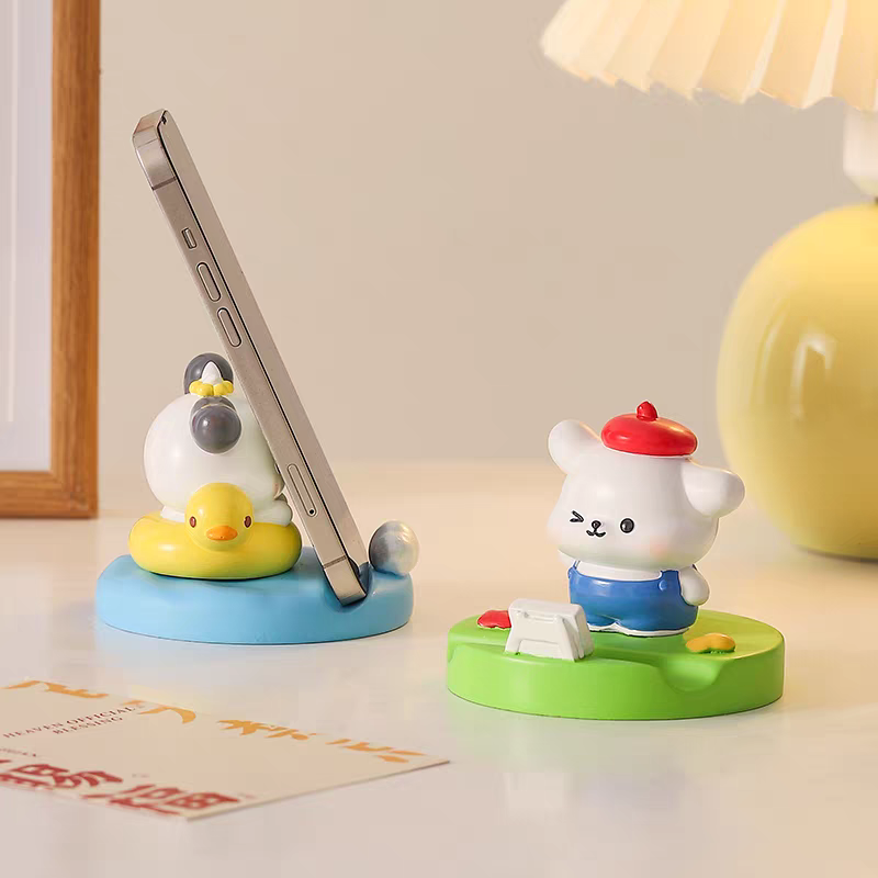 Painter Puppy and Duck Phone Stand Holder
