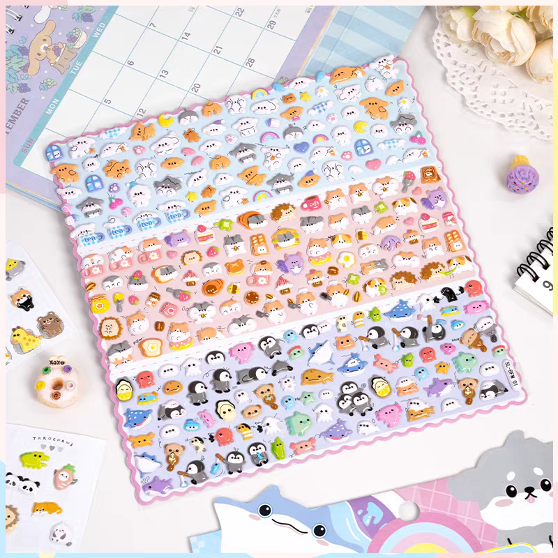 Cute Animal Puffy Jumbo Sticker Sheet