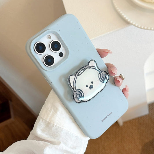 🎧 Cozy Bear Phone Grip iPhone Case 🐻💙