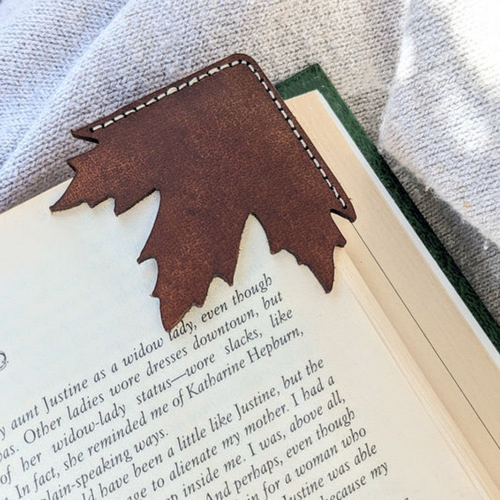 Autumn Leaf Leather Bookmark