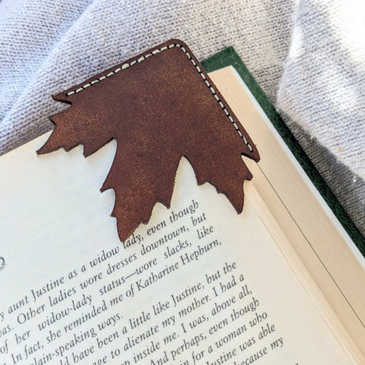 Autumn Leaf Leather Bookmark