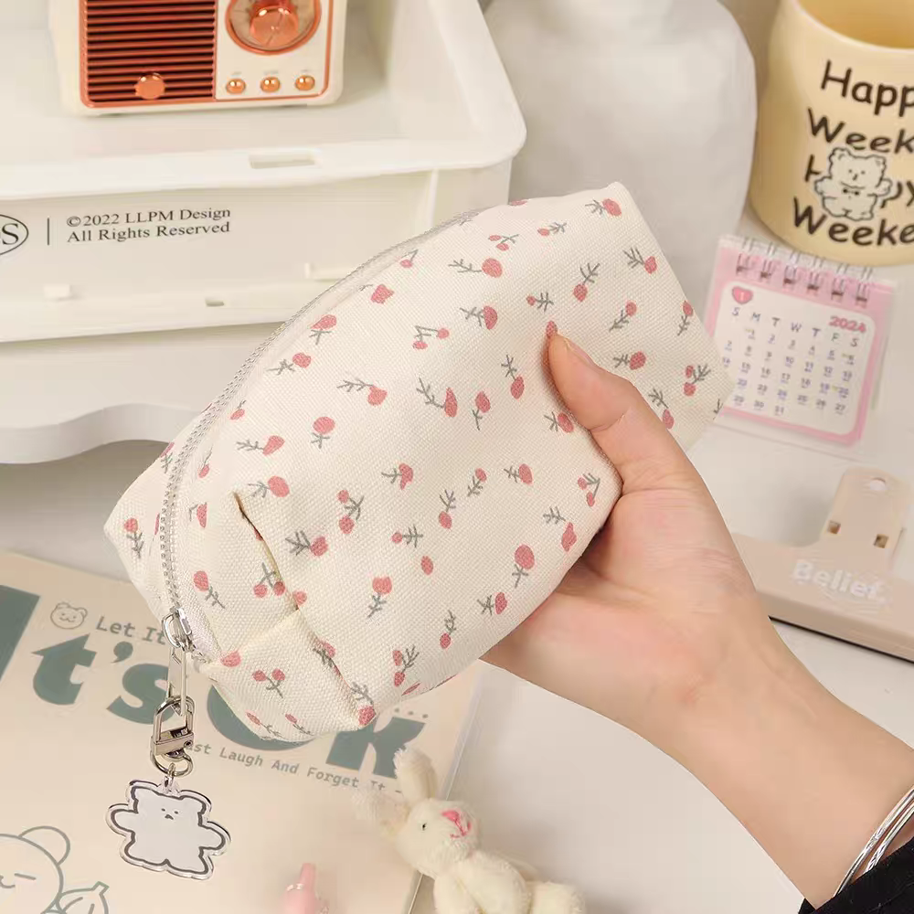 Floral Zipper Pencil Pen Pouch Organiser