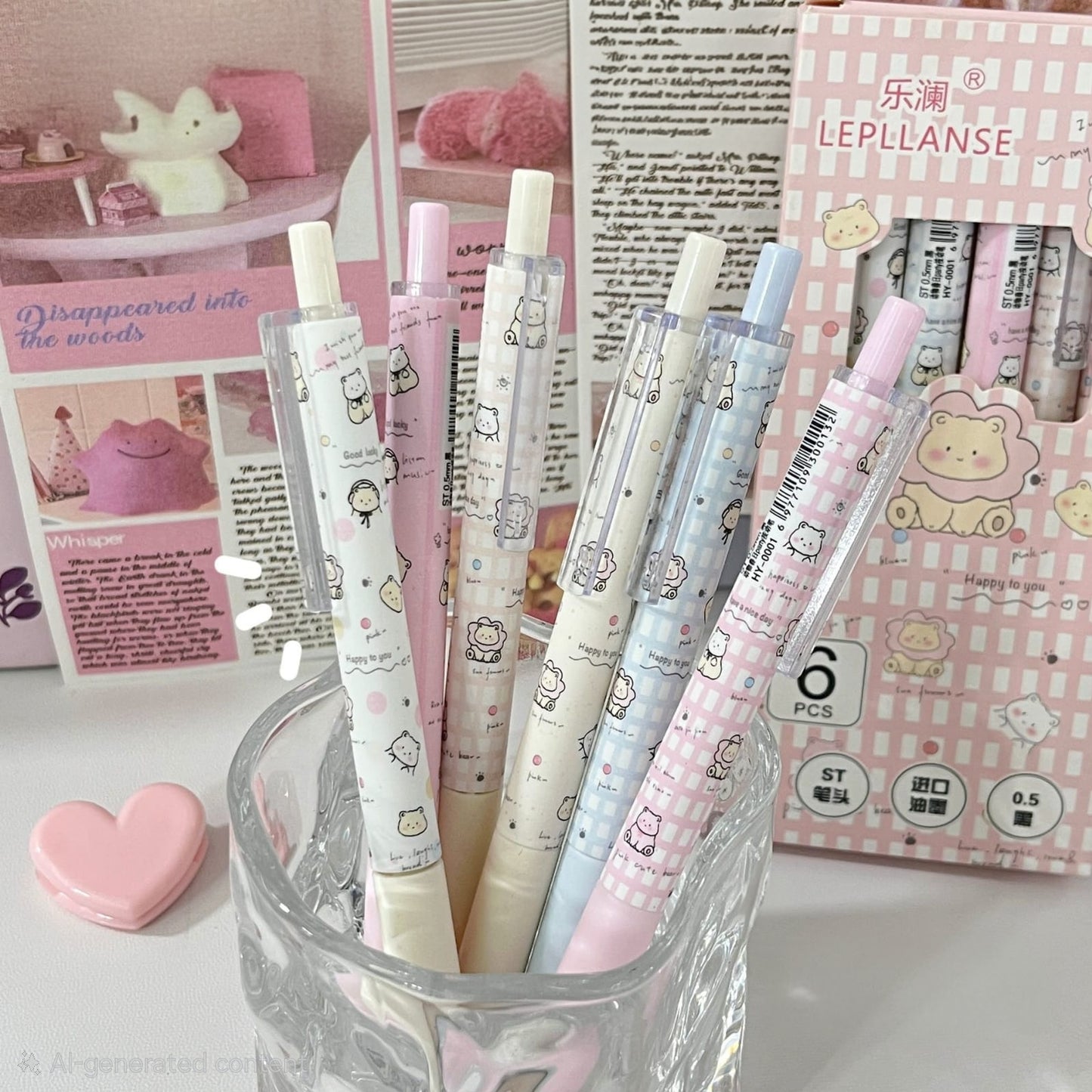 Doodle Lion and Darlings Gel Pen Set – Pack of 6 💕🖊️