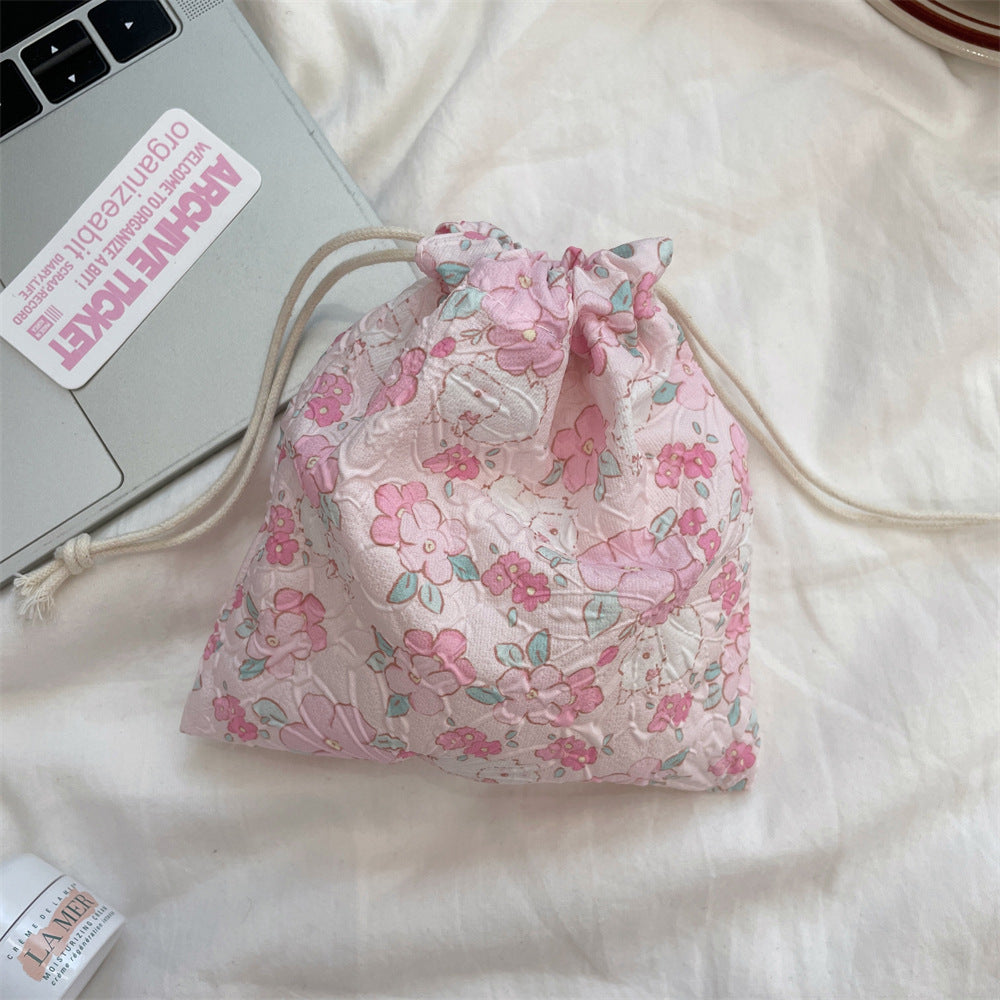 Cute Bear Floral Drawstring Bags