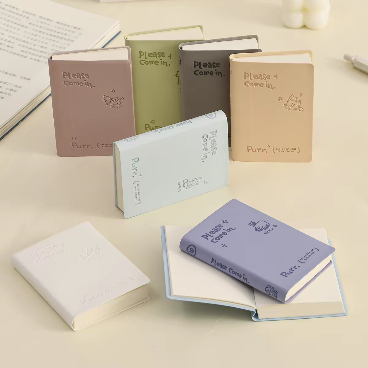 Pastel Purr Cat Hardcover Pocket Notebook