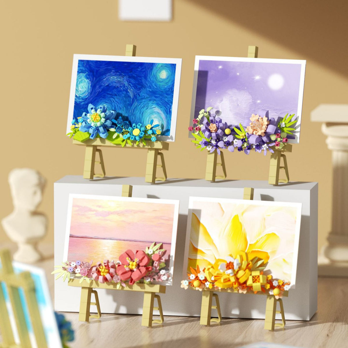 DIY 3D Art Exhibition Floral Building Blocks 🎨🌸